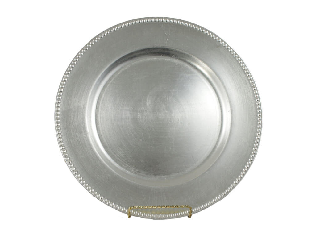 Silver Plastic Charger Plate