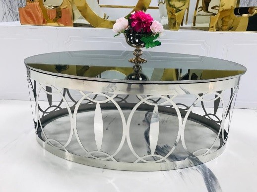 Table a Cafe Ovale Argent