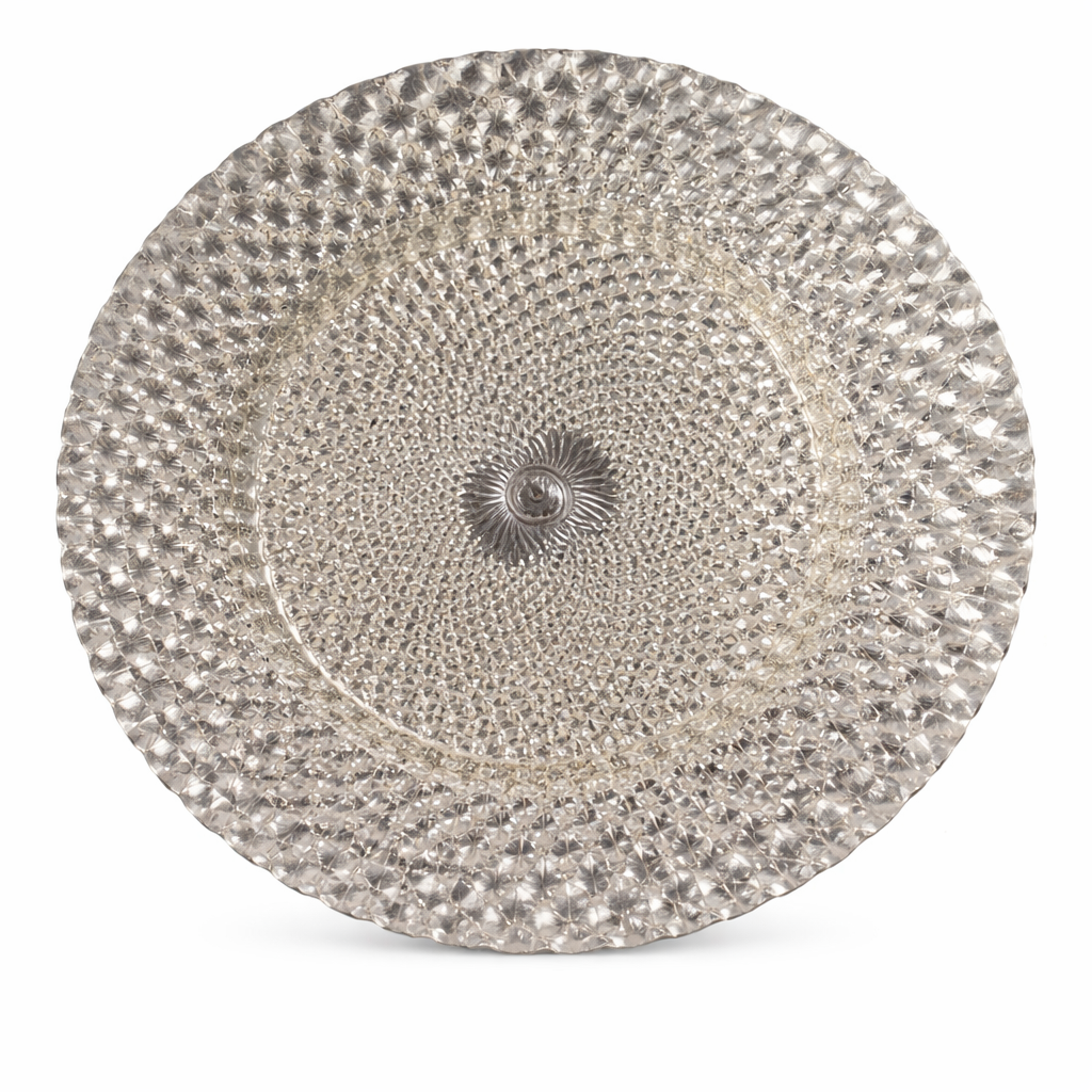 Silver Glass Charger Plate